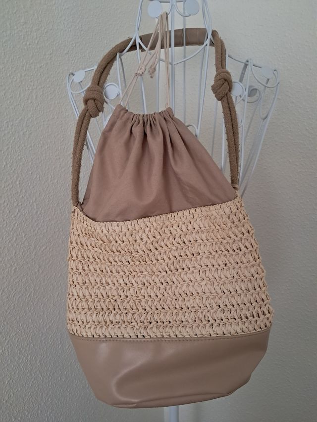 Bolso paja beige