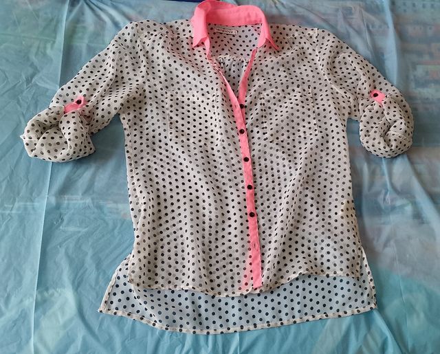 Blusa Trasparente Pois Bianco-Nero