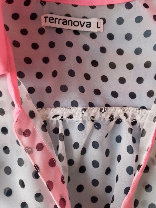 Blusa Trasparente Pois Bianco-Nero