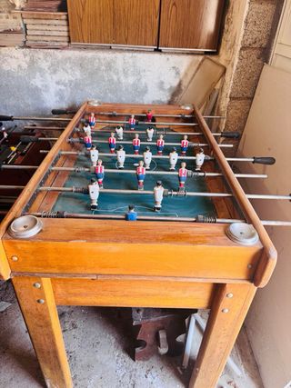 Futbolín clásico antiguo madera maciza