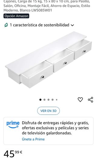 Estantería 3 cajones blanca