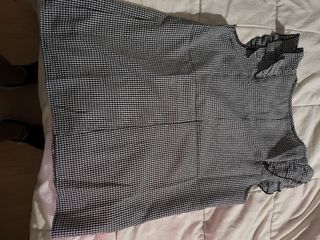 Blusa vichy M - Blanco y Negro