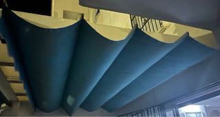 Toldo - cortina patio. Azul turquesa
