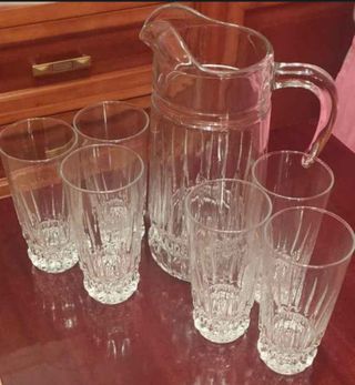 Jarra cristal + 6 vasos
