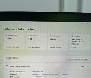 PC Gamer Ryzen9 7950X3D + RTX4080 Super + Garantia