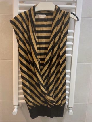 Top rayas dorado-negro, talla XS