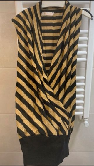 Top rayas dorado-negro, talla XS
