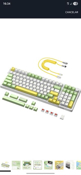 Teclado mecánico Ajazz AK992 - Verde y blanco