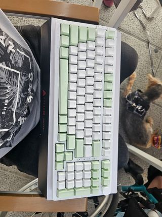 Teclado mecánico Ajazz AK992 - Verde y blanco