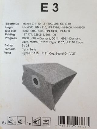 Bolsas aspiradora compatibles + filtros