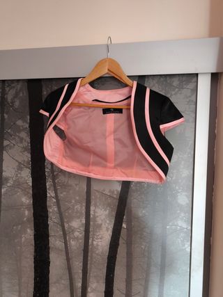 Vestido negro y rosa fiesta talla 40, un solo uso