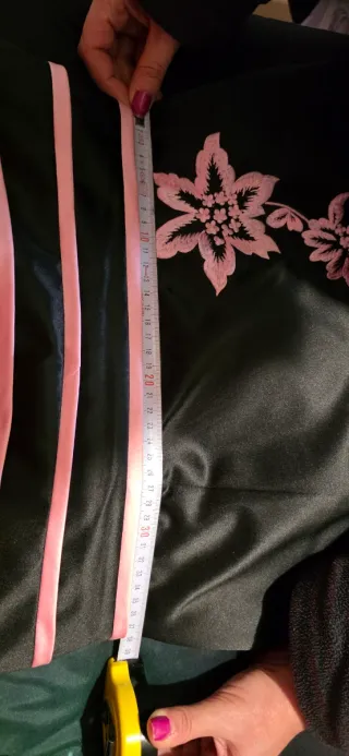Vestido negro y rosa fiesta talla 40, un solo uso