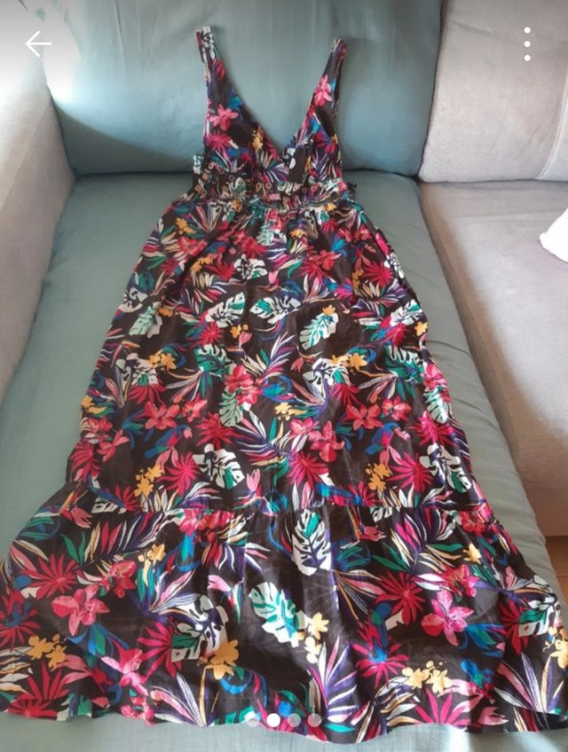 Vestido largo estampado flores