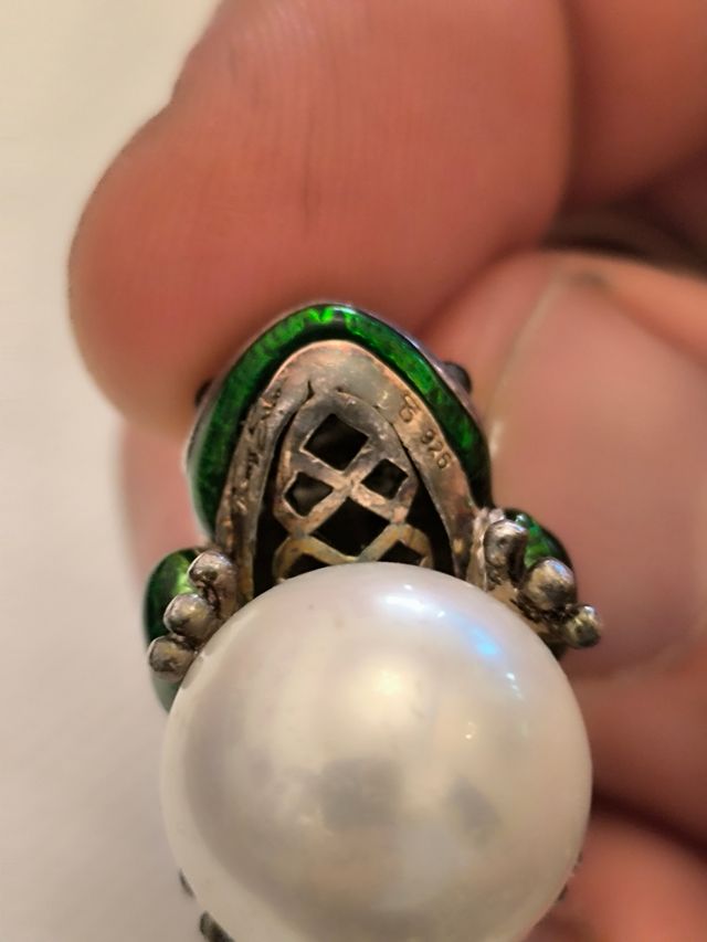 Portachiavi Rana Perla Argento 925