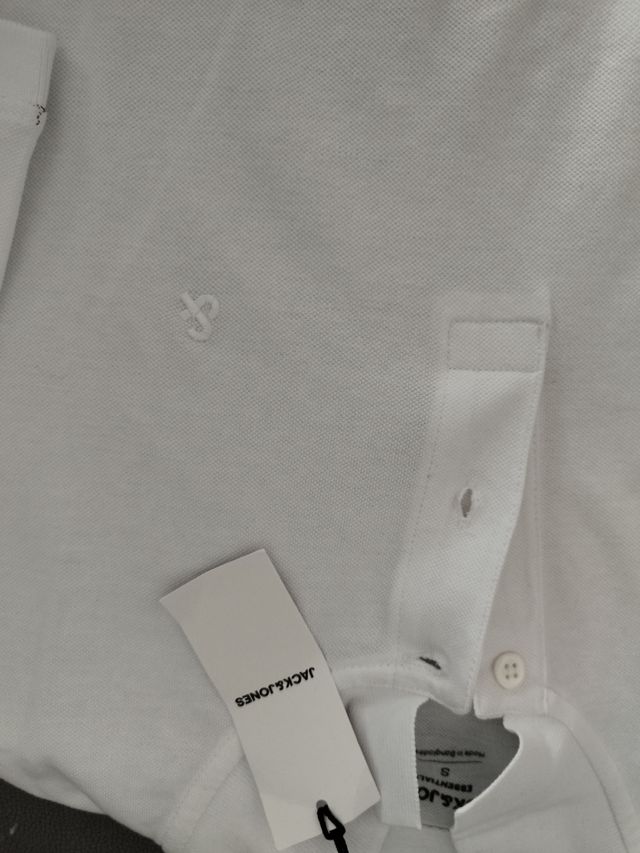 Polo Jack & Jones blanco talla S. Precioso