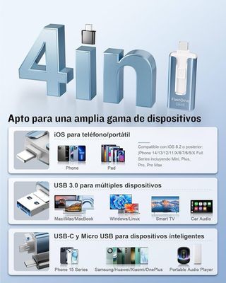 Pendrive 256GB 4 en 1 *NUEVO*