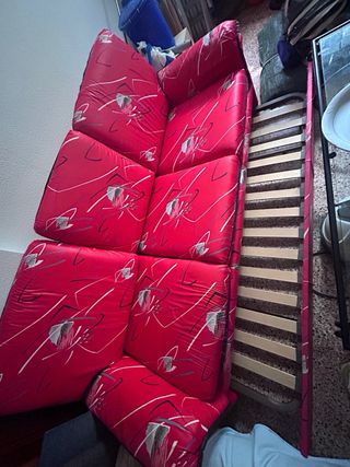 Sofá cama rojo - 3 plazas