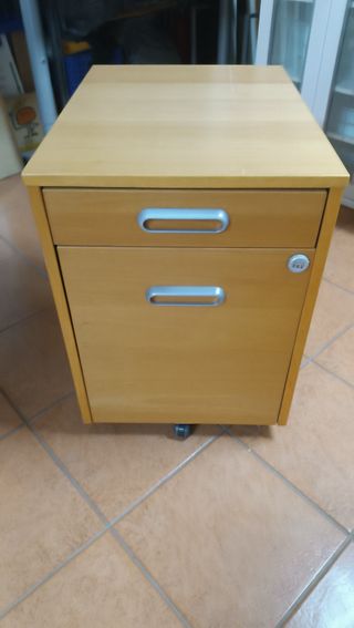 Cajonera madera 2 cajones y ruedas