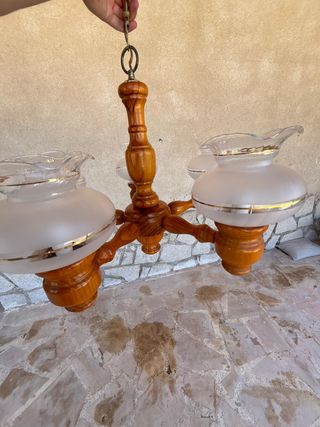 Lampara madera 5 luces vintage 125 €/ u
