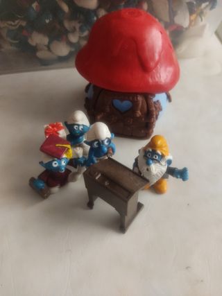 Pitufos: Escuela & Casa (4 figuras)