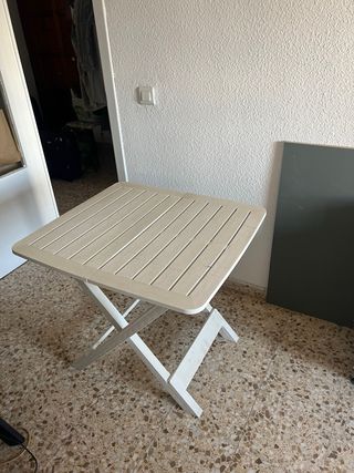 Mesa terraza plegable blanca