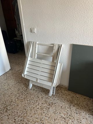 Mesa terraza plegable blanca