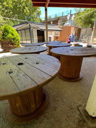 MESAS BOBINAS CARRETE MADERA CABLE CHILLPALET