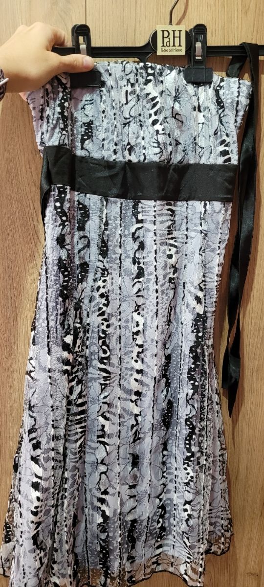 Vestido STILO fiesta negro-gris