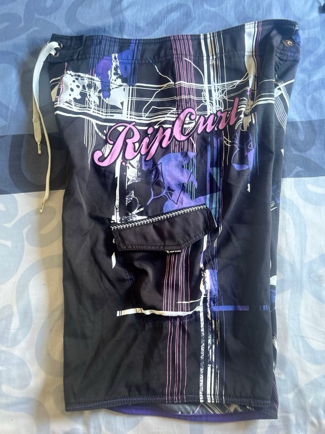 Bañador Rip Curl surf - Negro/Morado - Vintage