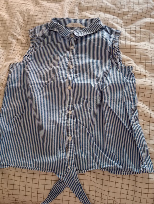 Camisa niña rayas azul - 140