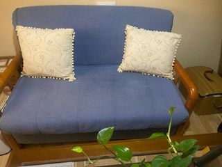 Sofá cama azul - Cómodo y práctico