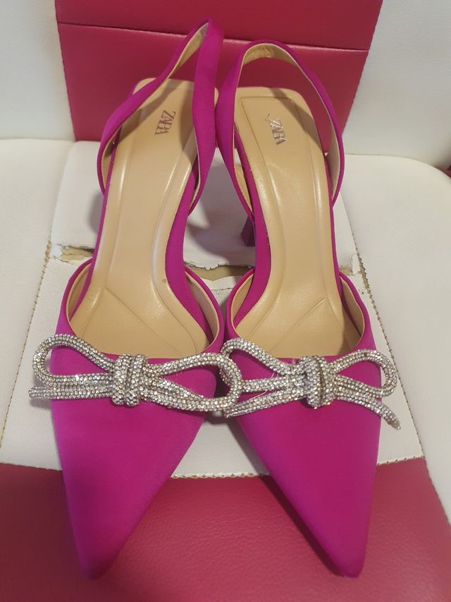 Tacones Zara rosa -talla 41