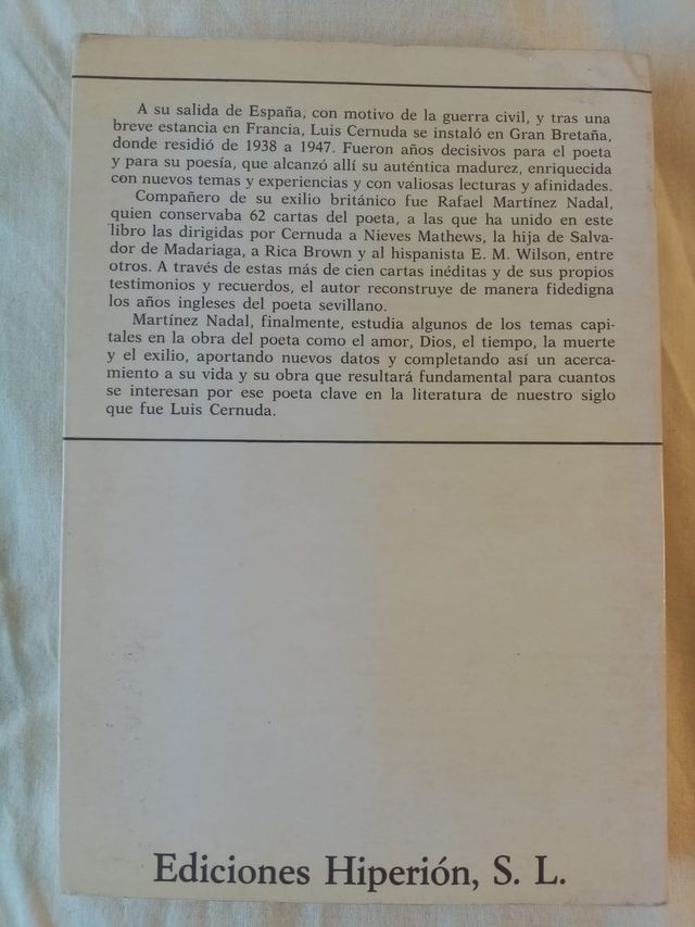 Españoles en la Gran Bretaña. Luis Cernuda. 
