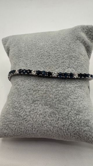Pulsera de oro 18 kt con diamantes y zafiros