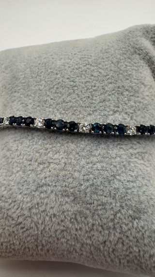 Pulsera de oro 18 kt con diamantes y zafiros