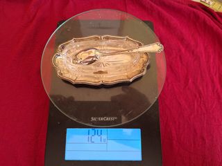 Porta spezie cristallo argento 800