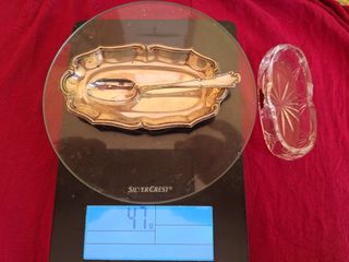 Porta spezie cristallo argento 800