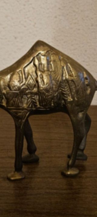 Statua Cammello Ottone Intagliata