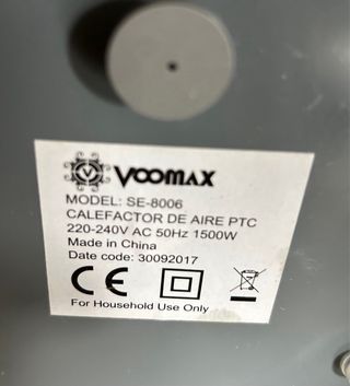 Calefactor Voomax - Plata