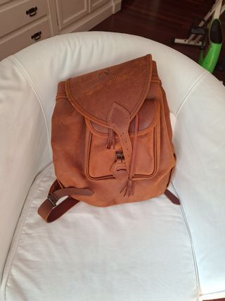 Mochila cuero marrón