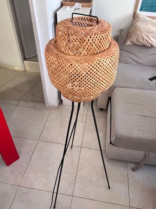 Lámpara pie IKEA bambú