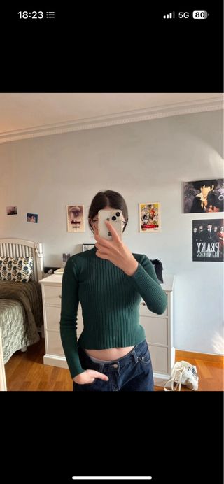 Jersey cuello alto verde