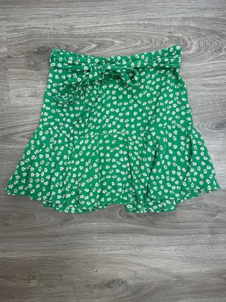 Falda/pantalón verde estampado floral