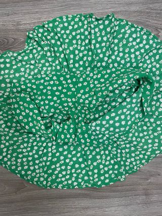 Falda/pantalón verde estampado floral
