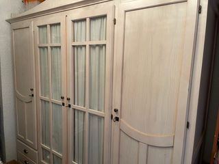 Armario rústico blanco - Madera y cristal