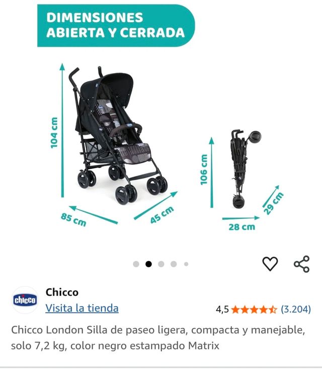 Silla paseo Chicco London Negra