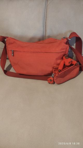 Bolso Kipling Izellah + cartera,tres compartimento