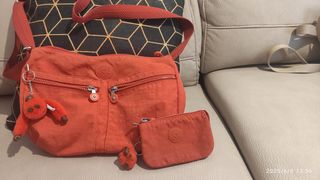 Bolso Kipling Izellah + cartera,tres compartimento