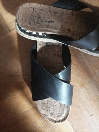 Sandalias negras plataforma 38