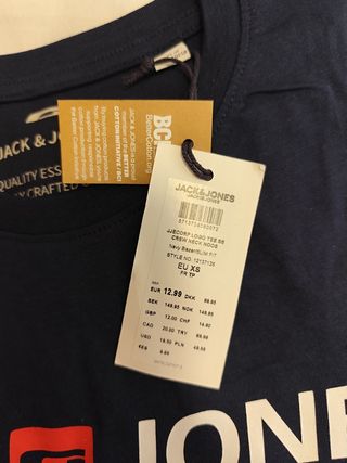 Camiseta Manga Corta Jack & Jones Azul XS
